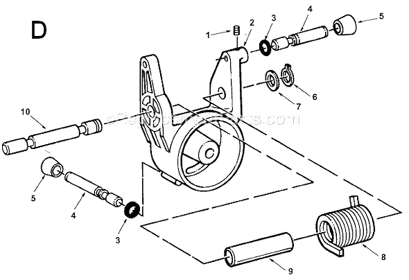 Page D Diagram and Parts List for MS10502  Ridgid Miter Saw