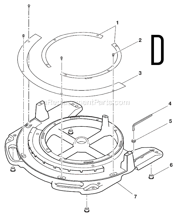 Page D Diagram and Parts List for MS1290LZ1  Ridgid Miter Saw