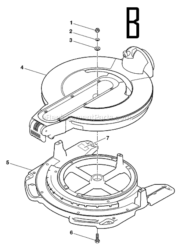 Page B Diagram and Parts List for MS1290LZA  Ridgid Miter Saw