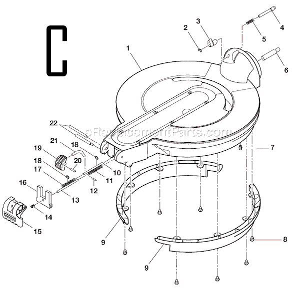 Page C Diagram and Parts List for MS1290LZA  Ridgid Miter Saw