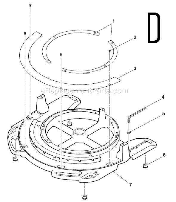 Page D Diagram and Parts List for MS1290LZA  Ridgid Miter Saw