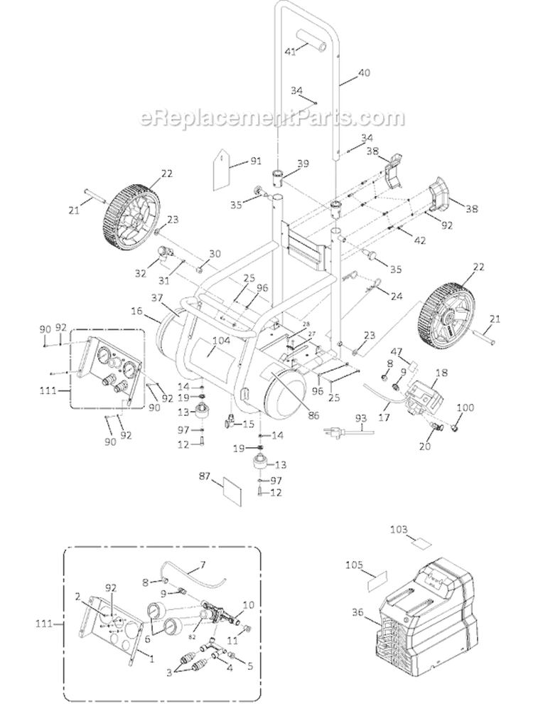 Page A Diagram and Parts List for OF25135CW  Ridgid Compressor