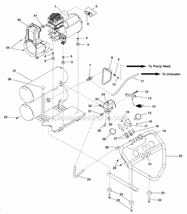 Page A Diagram and Parts List for OF45150B  Ridgid Compressor