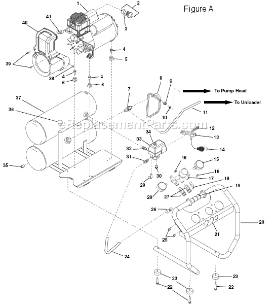 Page A Diagram and Parts List for OF45150  Ridgid Compressor