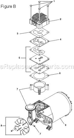 Page B Diagram and Parts List for OF45150  Ridgid Compressor