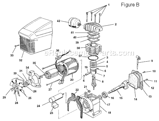 Page B Diagram and Parts List for OL50135  Ridgid Compressor