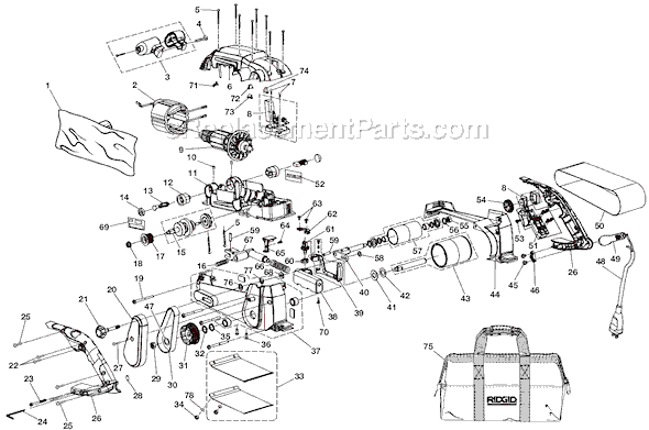 Page A Diagram and Parts List for R2720  Ridgid Sander Polisher