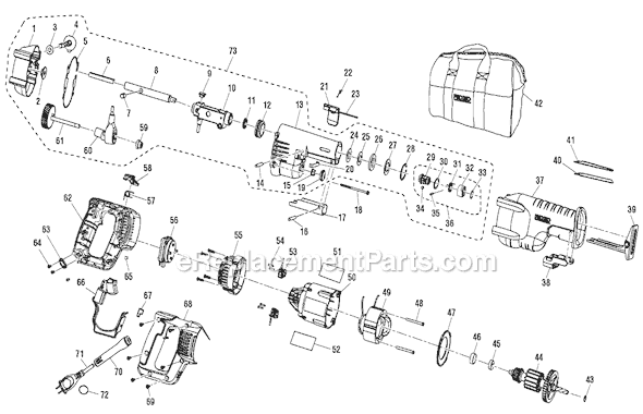 Page A Diagram and Parts List for R3020  Ridgid Reciprocating Saw