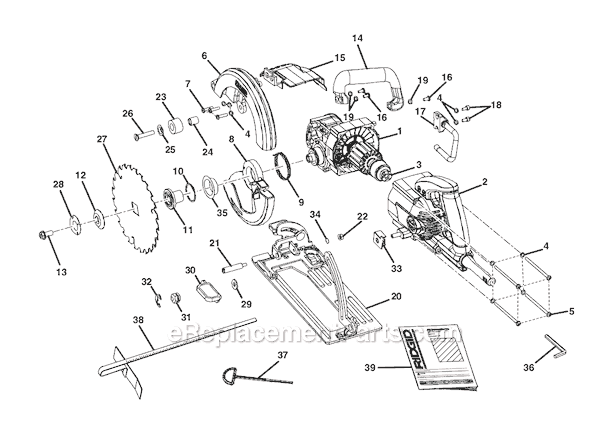 Page A Diagram and Parts List for R3210-1  Ridgid Circular Saw