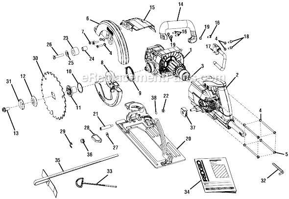 Page A Diagram and Parts List for R3210  Ridgid Circular Saw