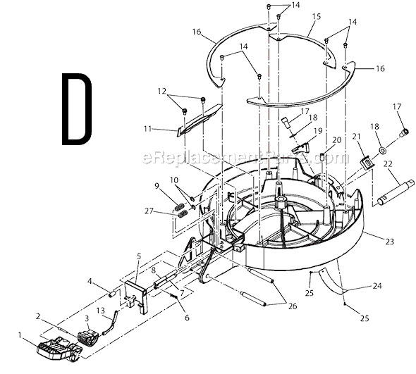 Page D Diagram and Parts List for R4120  Ridgid Miter Saw
