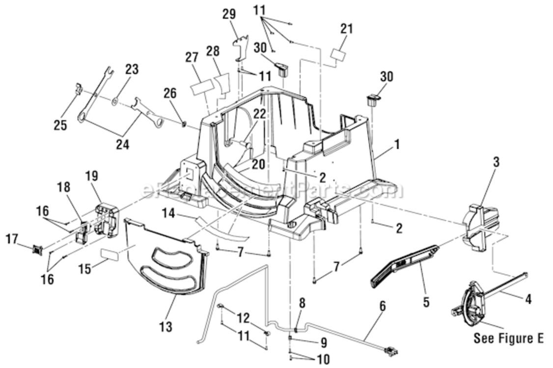 Page B Diagram and Parts List for R45101  Ridgid Table Saw