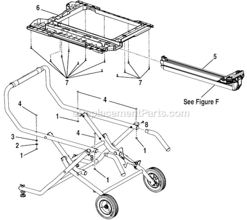 Page C Diagram and Parts List for R45101  Ridgid Table Saw