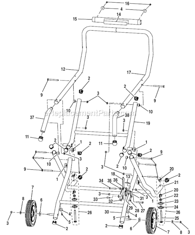 Page D Diagram and Parts List for R45101  Ridgid Table Saw