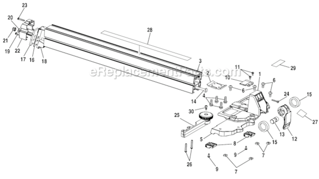 Page F Diagram and Parts List for R45101  Ridgid Table Saw