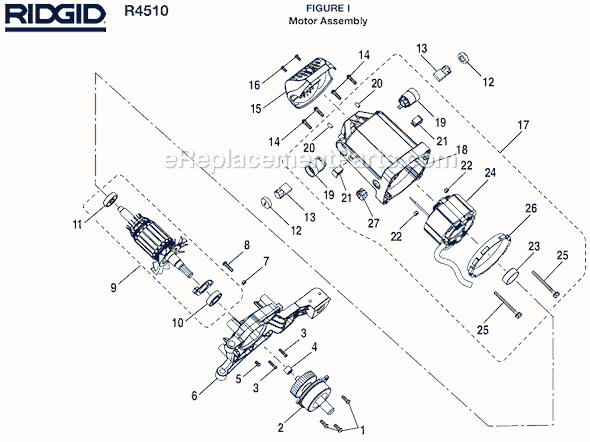 Page I Diagram and Parts List for R4510  Ridgid Table Saw