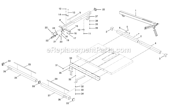 Page C Diagram and Parts List for R4511  Ridgid Table Saw