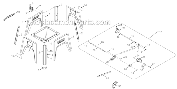 Page F Diagram and Parts List for R4512  Ridgid Table Saw