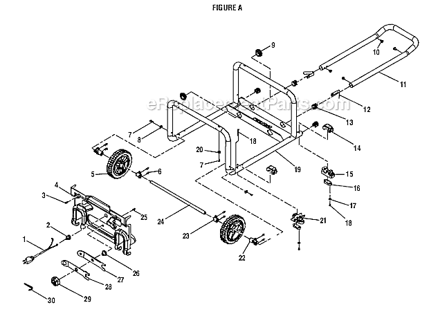 Page A Diagram and Parts List for R4516  Ridgid Table Saw