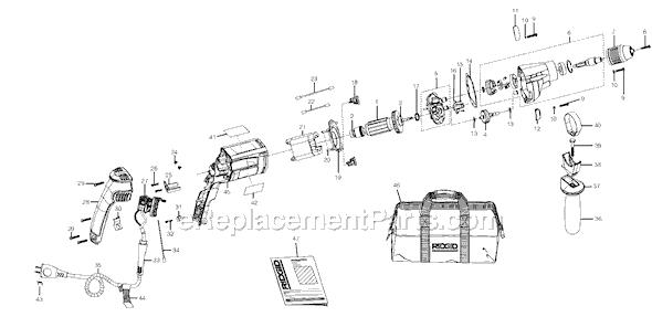 Page A Diagram and Parts List for R7110  Ridgid Electric Drill