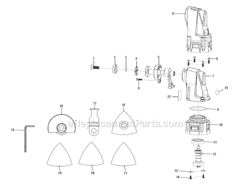 Page A Diagram and Parts List for R8223404  Ridgid Multi-Tool