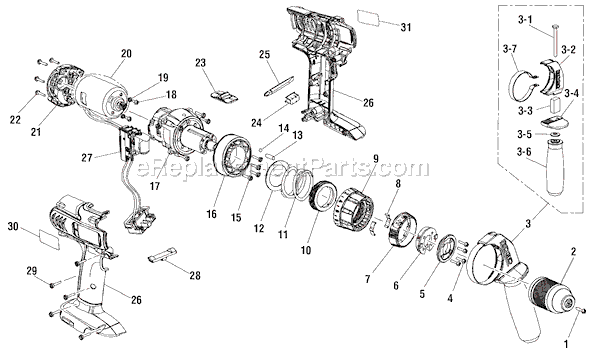 Page A Diagram and Parts List for R8411503  Ridgid Hammer Drill