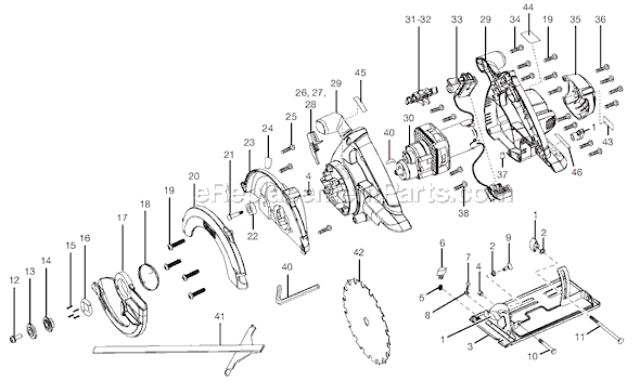 Page A Diagram and Parts List for R8452  Ridgid Circular Saw