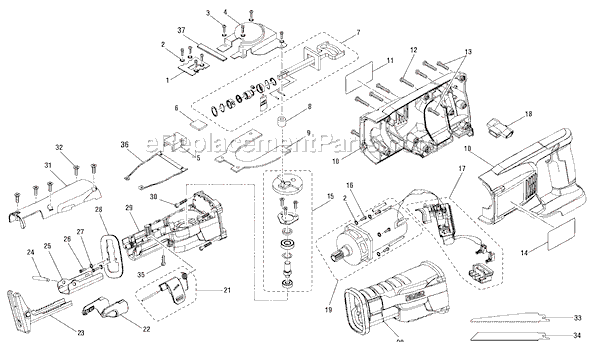 Page A Diagram and Parts List for R8541  Ridgid Reciprocating Saw