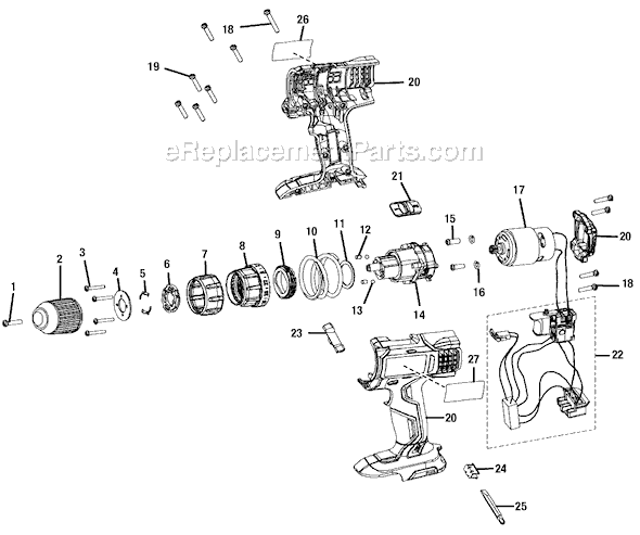 Page A Diagram and Parts List for R86006  Ridgid Cordless Drill