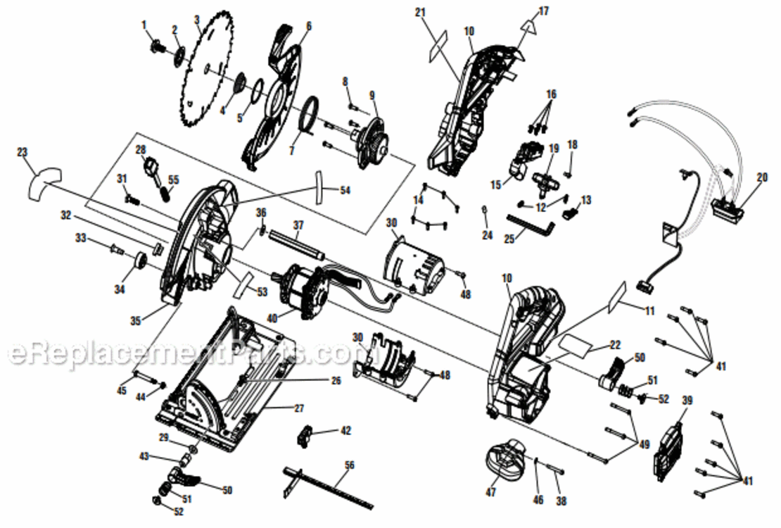 Page A Diagram and Parts List for R8653  Ridgid Circular Saw