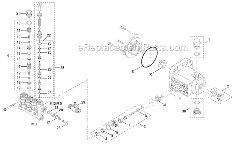 Pump Diagram and Parts List for RD80903  Ridgid Pressure Washer