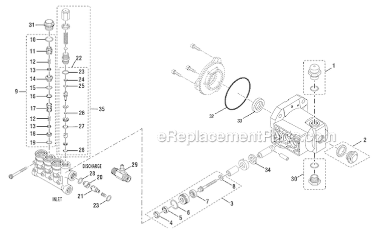 Pump Diagram and Parts List for RD80905  Ridgid Pressure Washer