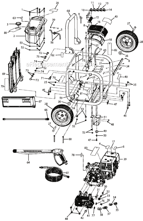 Page A Diagram and Parts List for RD80971  Ridgid Pressure Washer