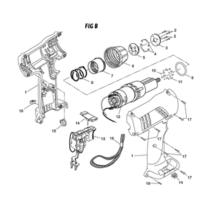 Fig-1 Diagram and Parts List for 973227020  Ridgid Cordless Drill