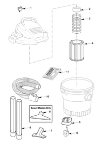Wd09701 Vac Assembly Diagram and Parts List for AM2265  Ridgid Industrial Fan / Circulator