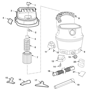 Wd14500, Wd1451 Vac Assembly Diagram and Parts List for AM2265  Ridgid Industrial Fan / Circulator