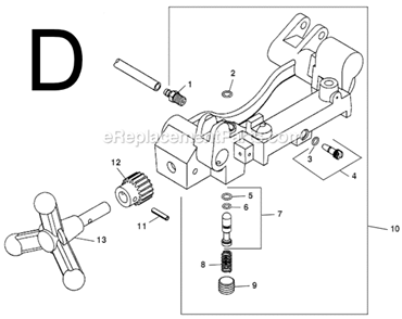 Page D Diagram and Parts List for 1210  Ridgid Pipe Tools