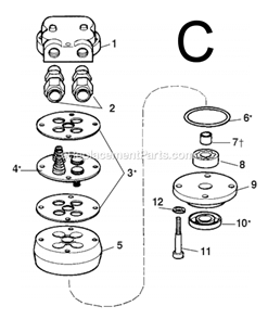 Part Location Diagram of 33447 Ridgid Pump Cap w/Seal