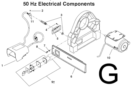 Part Location Diagram of 36652 Ridgid B-296 Foot Switch