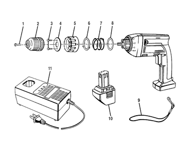 Fig-0 Diagram and Parts List for 97327496  Ridgid Cordless Drill