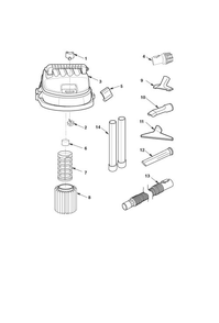 Wd18510 Vac Assembly Diagram and Parts List for AM2265  Ridgid Industrial Fan / Circulator