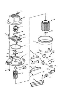 Wd16300 Vac Assembly Diagram and Parts List for AM2265  Ridgid Industrial Fan / Circulator
