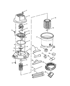 Fig-0 Diagram and Parts List for WD12300  Ridgid Utility Vacuum