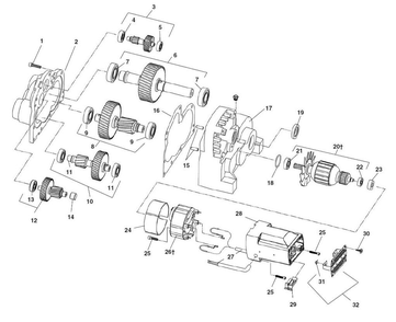 Motor Transmission Type 2 – Early Style Diagram and Parts List for 64982  Ridgid Pipe Tools