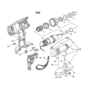 Fig-1 Diagram and Parts List for 97322276  Ridgid Cordless Drill