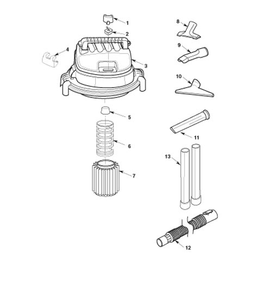 Wd19560 Vac Assembly Diagram and Parts List for AM2265  Ridgid Industrial Fan / Circulator