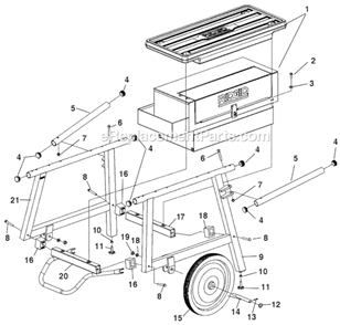 Page A Diagram and Parts List for 200A  Ridgid Tool Stand & Cart