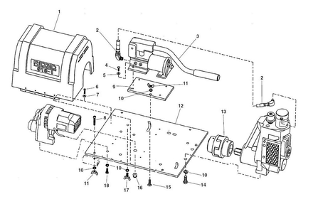 Base Assembly Diagram and Parts List for 64982  Ridgid Pipe Tools