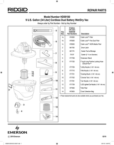 Hd0918 Service Sheet 02212019.Jpg Diagram and Parts List for AM2265  Ridgid Industrial Fan / Circulator