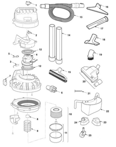 Rv2400hf0 Vac Assembly Diagram and Parts List for AM2265  Ridgid Industrial Fan / Circulator